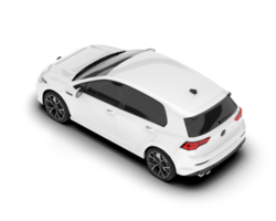 White city car isolated on transparent background. 3d rendering - illustration png