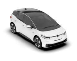 White city car isolated on transparent background. 3d rendering - illustration png