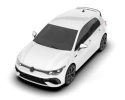 White city car isolated on transparent background. 3d rendering - illustration png