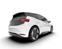 White city car isolated on transparent background. 3d rendering - illustration png