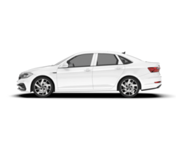 White city car isolated on transparent background. 3d rendering - illustration png