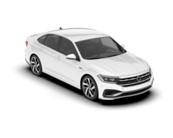 White city car isolated on transparent background. 3d rendering - illustration png