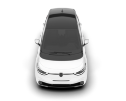 White city car isolated on transparent background. 3d rendering - illustration png