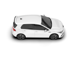 White city car isolated on transparent background. 3d rendering - illustration png