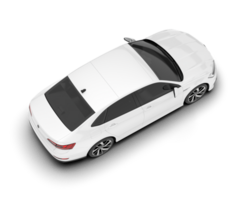 White city car isolated on transparent background. 3d rendering - illustration png