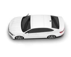 White city car isolated on transparent background. 3d rendering - illustration png