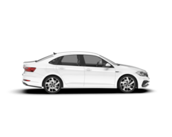 White city car isolated on transparent background. 3d rendering - illustration png