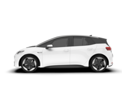 White city car isolated on transparent background. 3d rendering - illustration png