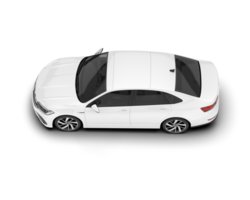 White city car isolated on transparent background. 3d rendering - illustration png