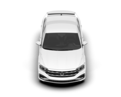 White city car isolated on transparent background. 3d rendering - illustration png