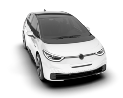 White city car isolated on transparent background. 3d rendering - illustration png