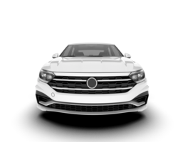 White city car isolated on transparent background. 3d rendering - illustration png