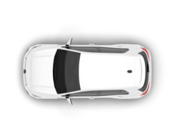 White city car isolated on transparent background. 3d rendering - illustration png