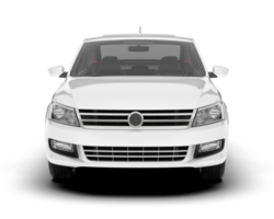 White city car isolated on transparent background. 3d rendering - illustration png