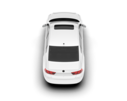 White city car isolated on transparent background. 3d rendering - illustration png