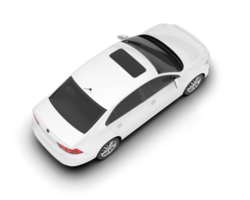 White city car isolated on transparent background. 3d rendering - illustration png