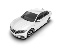 White city car isolated on transparent background. 3d rendering - illustration png