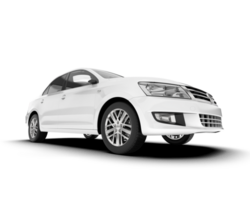 White city car isolated on transparent background. 3d rendering - illustration png