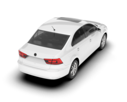 White city car isolated on transparent background. 3d rendering - illustration png