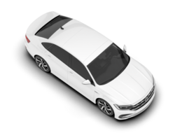 White city car isolated on transparent background. 3d rendering - illustration png