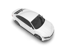 White city car isolated on transparent background. 3d rendering - illustration png