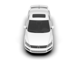 White city car isolated on transparent background. 3d rendering - illustration png