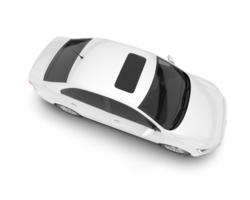 White city car isolated on transparent background. 3d rendering - illustration png