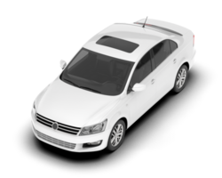 White city car isolated on transparent background. 3d rendering - illustration png