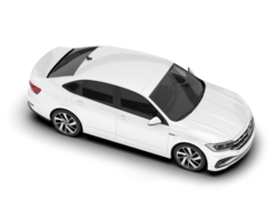 White city car isolated on transparent background. 3d rendering - illustration png