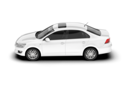 White city car isolated on transparent background. 3d rendering - illustration png