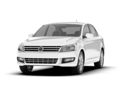 White city car isolated on transparent background. 3d rendering - illustration png