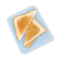 torrada pão em a azul prato ilustração png