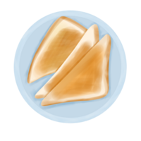 Toast Bread On The Blue Plate Illustration png