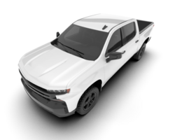 White pickup truck isolated on transparent background. 3d rendering - illustration png