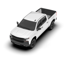 White pickup truck isolated on transparent background. 3d rendering - illustration png