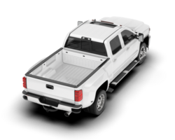 White pickup truck isolated on transparent background. 3d rendering - illustration png