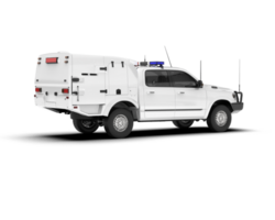 White pickup truck isolated on transparent background. 3d rendering - illustration png