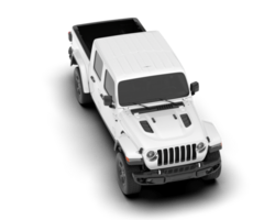 White pickup truck isolated on transparent background. 3d rendering - illustration png