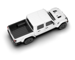 White pickup truck isolated on transparent background. 3d rendering - illustration png