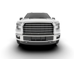 White pickup truck isolated on transparent background. 3d rendering - illustration png