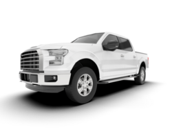 White pickup truck isolated on transparent background. 3d rendering - illustration png