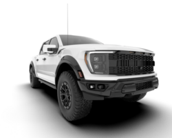 White pickup truck isolated on transparent background. 3d rendering - illustration png