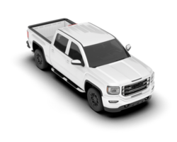 White pickup truck isolated on transparent background. 3d rendering - illustration png