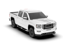 White pickup truck isolated on transparent background. 3d rendering - illustration png