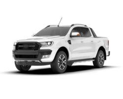 White pickup truck isolated on transparent background. 3d rendering - illustration png