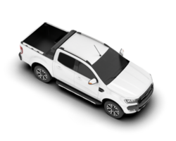 White pickup truck isolated on transparent background. 3d rendering - illustration png