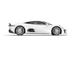 White sport car isolated on transparent background. 3d rendering - illustration png