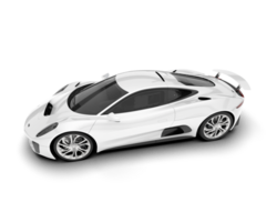 White sport car isolated on transparent background. 3d rendering - illustration png