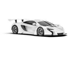 White sport car isolated on transparent background. 3d rendering - illustration png