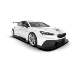 White sport car isolated on transparent background. 3d rendering - illustration png